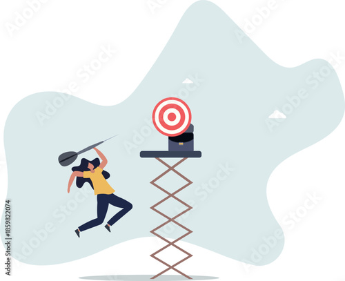 Dream big aim high, ambition and challenge to success in business, motivation to achieve big goal or target,life and employment of people.