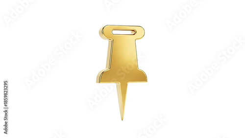 Gold Push Pin Icon