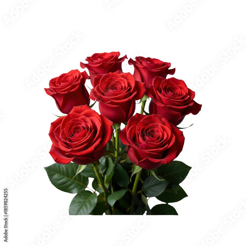 Seven red roses bouquet