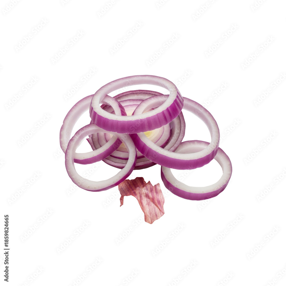 Naklejka premium Sliced Red Onion on Transparent Background