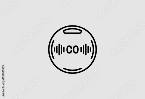 Modern Minimalist Logo Design Featuring Sound Waves for CO Branding with Clean Lines on Soft Gray Background