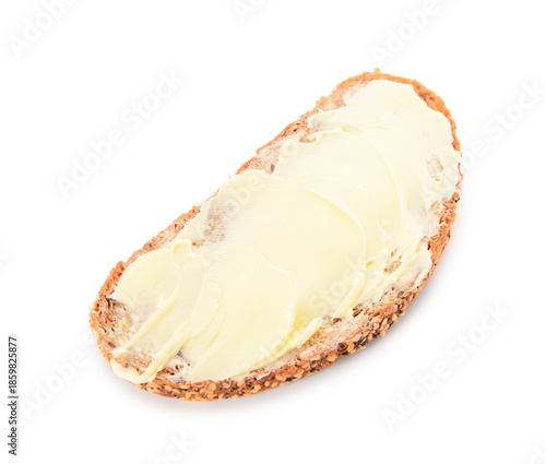 Bread slice with fresh butt...