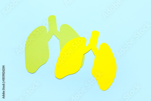 Human lungs paper cutouts o...