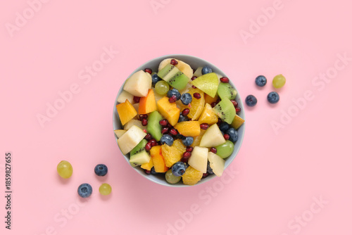 Bowl with fresh fruit salad...