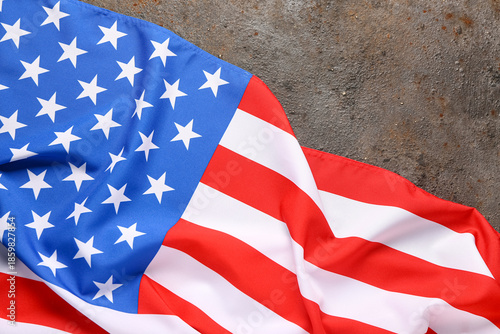 Flag of USA on brown backgr...