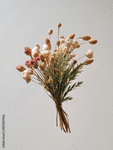 A Beautifully Arranged Bouquet of Dried Flowers in Soft Neutral Tones Perfect for Home Decor or Special Occasions
