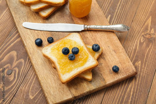 Board of tasty toasts with ...