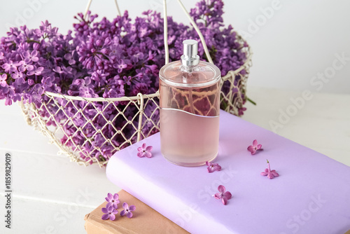 Basket with beautiful lilac...