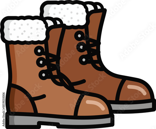 winter boots vector illustration