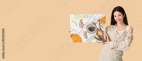 Female artist with painting...