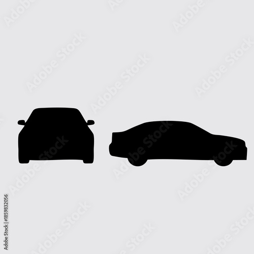 car vector silhouette on white background