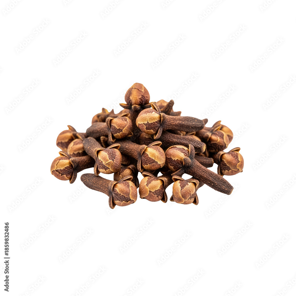 Obraz premium Pile of aromatic cloves on Transparent Background
