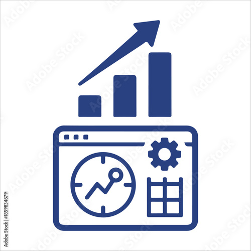 Analytics Dashboard Icon Vector Business Data Concept
