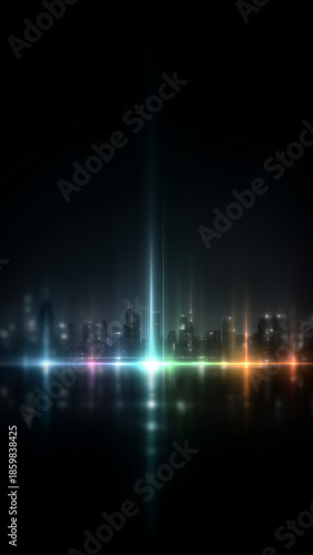 Abstract horizontal colorful light dots equalizer