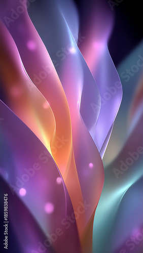Abstract colorful light waves in pink and blue