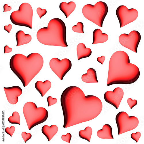 Cuori rossi tridimensionali 