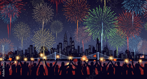 fireworks in the city