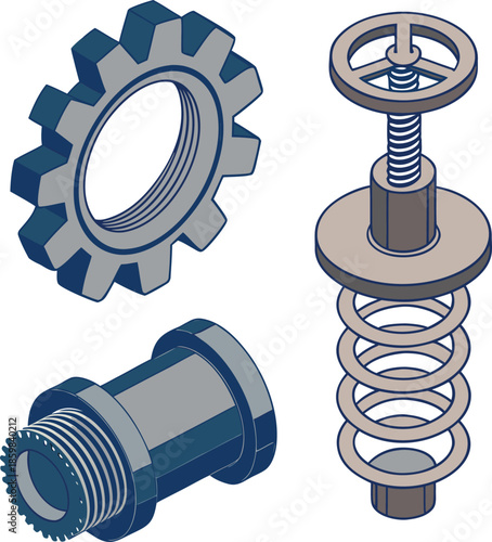 Industrial mechanical parts for engineering and manufacturing processes