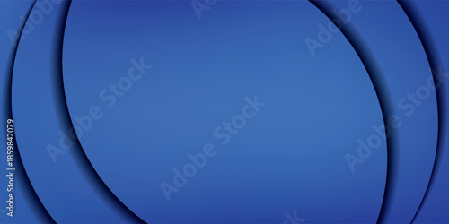 Elegant blue abstract background with smooth curved layers and soft shadows.