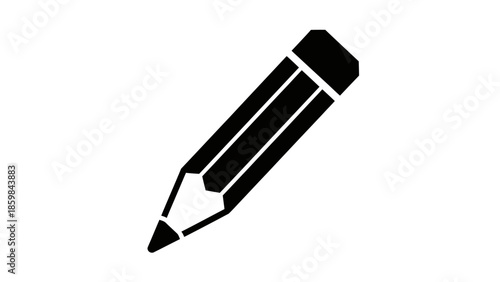 Black Pencil Illustration with Sharp Tip.