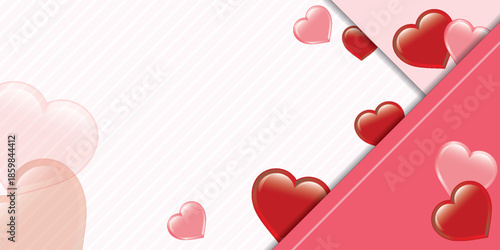 Romantic Heart Background with Soft Pink and Red Hues.