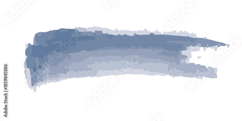 Abstract blue watercolor brush stroke texture on white background.