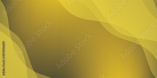 Abstract Golden Yellow Flowing Wavy Gradient Background Design.