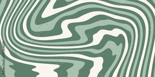 Abstract Swirling Pattern of Green and Cream Hues.
