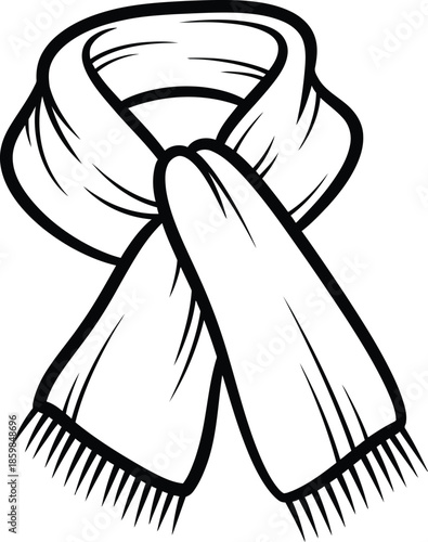 Silhouette vector of a scarf tied.