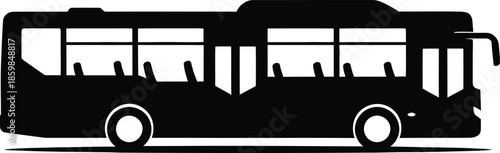 Black silhouette of a city bus vector.