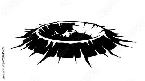 Stylized black and white illustration of a crown of thorns iconic religious symbol