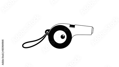 Black and White Whistle Illustration.
