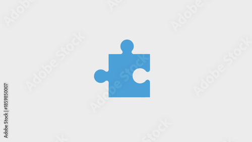 Blue Puzzle Piece Icon Symbol.