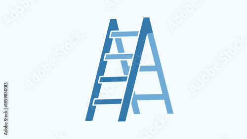 Blue Metal Step Ladder Illustration.