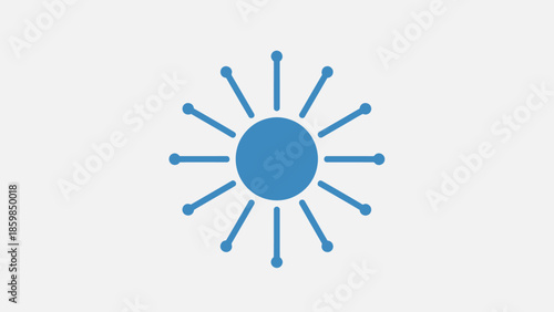 Blue Sun Icon Simple Design Element.