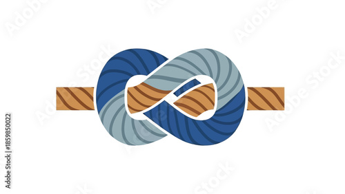 Blue Twisted Rope Knot Illustration.