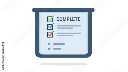 Checklist with Complete Status and Checkboxes.