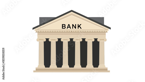 Classic Bank Building with Columns.