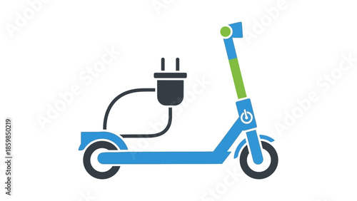 Electric Scooter Charging Station Illustration.