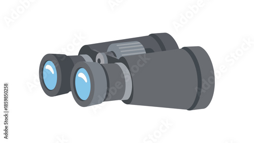 Gray Binoculars with Blue Lenses.
