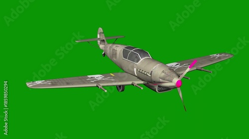 The plane is flying on a green screen and small through over animated chromakey background composition movement gesture illustration motion scene creative figure emotion cartoonish