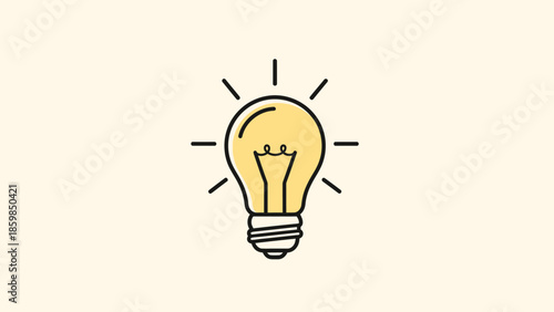 Illustration of a glowing light bulb symbolizing idea.