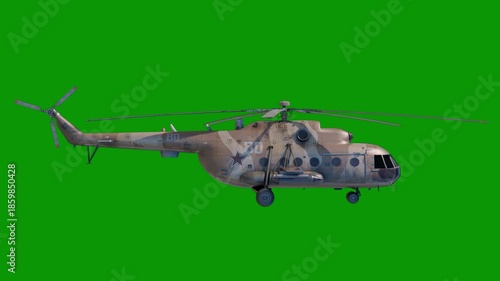 A military helicopter flying through green screen and animated chromakey background composition creative illustration layers scene expression backgrounds colorful cartoonish depth gesture