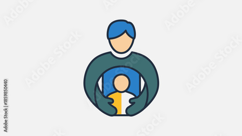 Illustration of Parent Holding Child Figuratively.