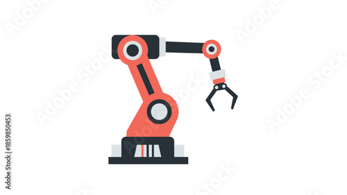 Industrial Robot Arm Machine Illustration.
