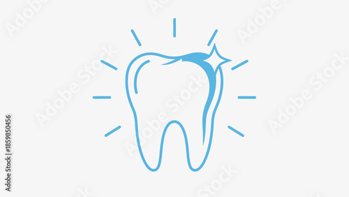 Illustration of Healthy Tooth with Sparkle.