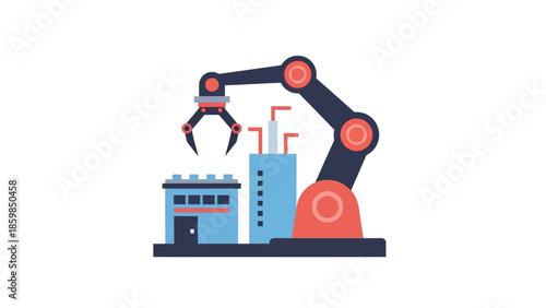 Industrial robotic arm machinery equipment.