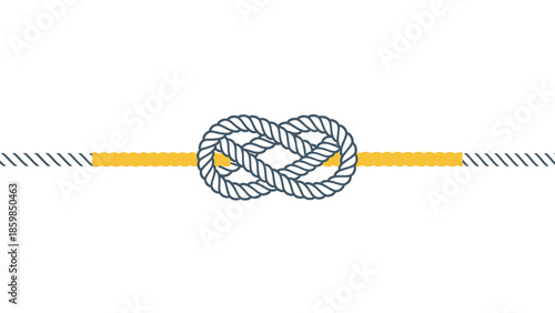 Knot Tying on Rope Illustration.