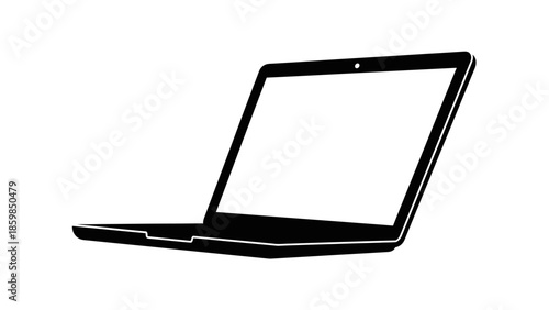 Laptop Computer with Blank Screen.