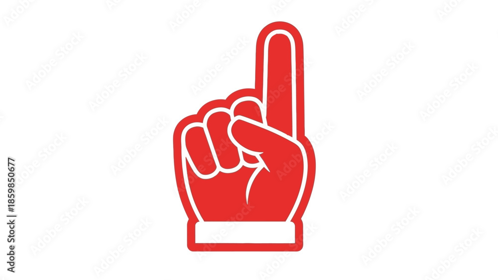 Fototapeta premium Red Foam Hand Gesture Icon.